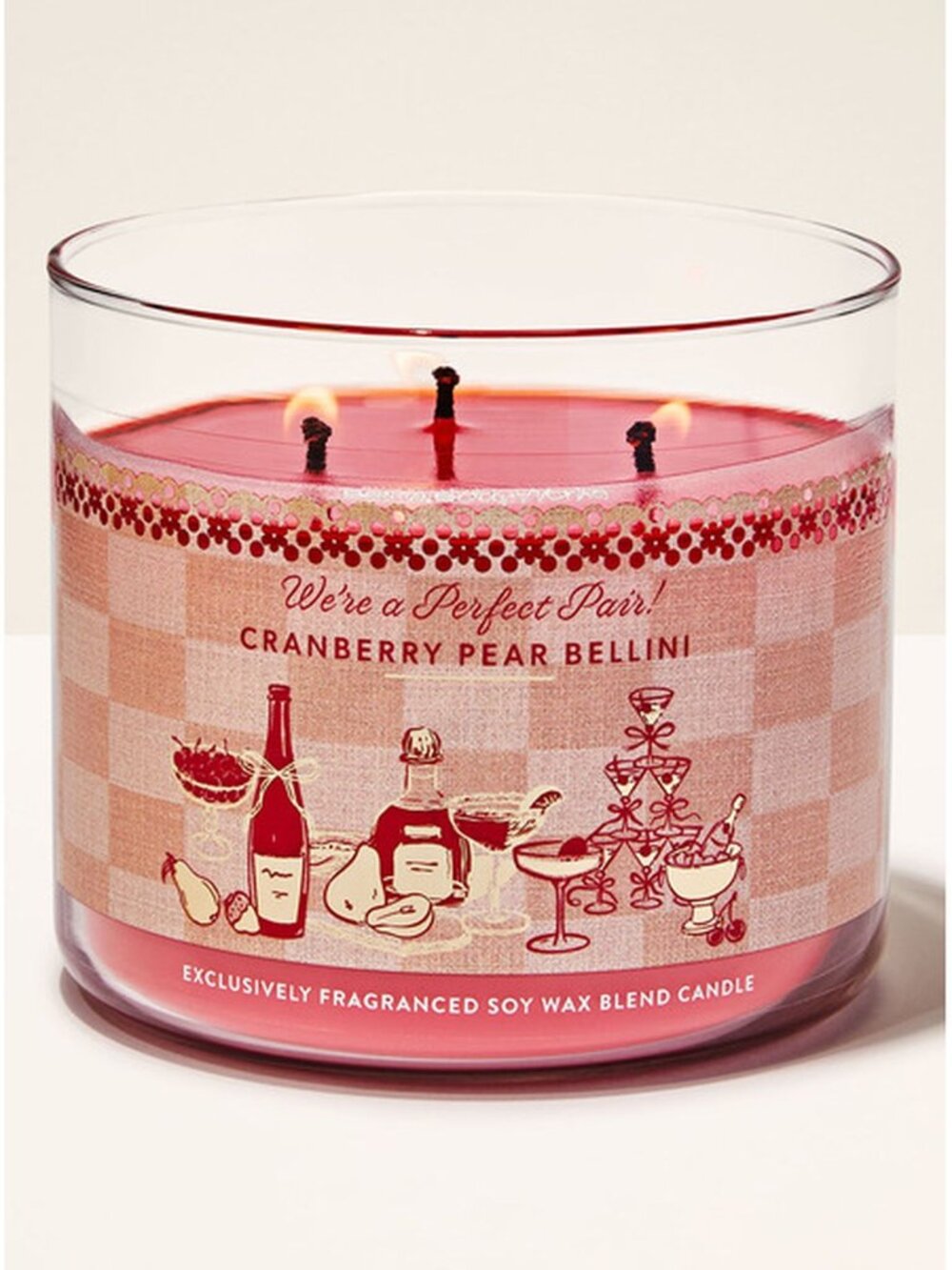 Bath & Body Works Cranberry Pear Bellini 3-Wick Candle 14.5oz NEW